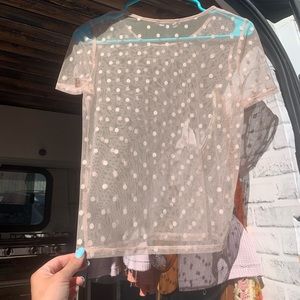 See Through Polka Dot Crop Top